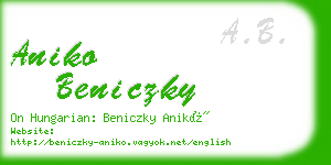 aniko beniczky business card